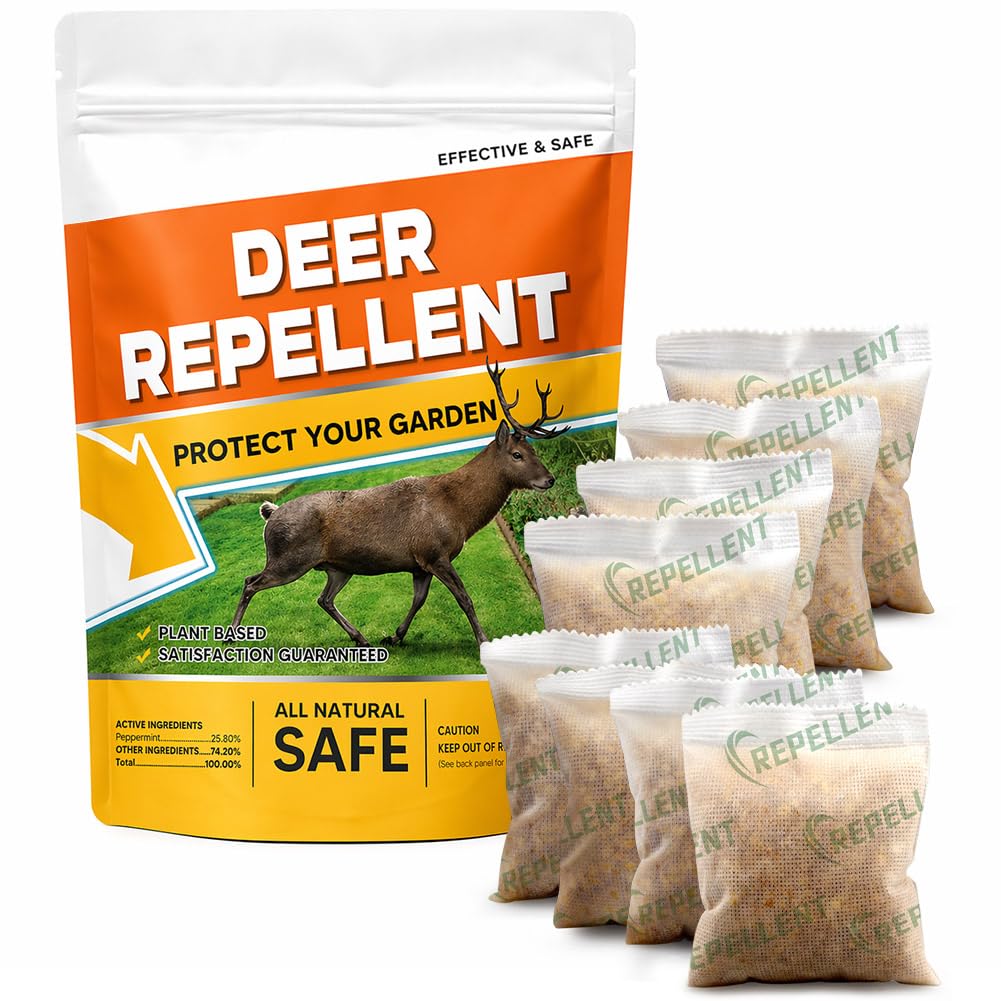 fcesiweg deer repellent pouches in packaging, easy, ready-to-use deterrent for gardens