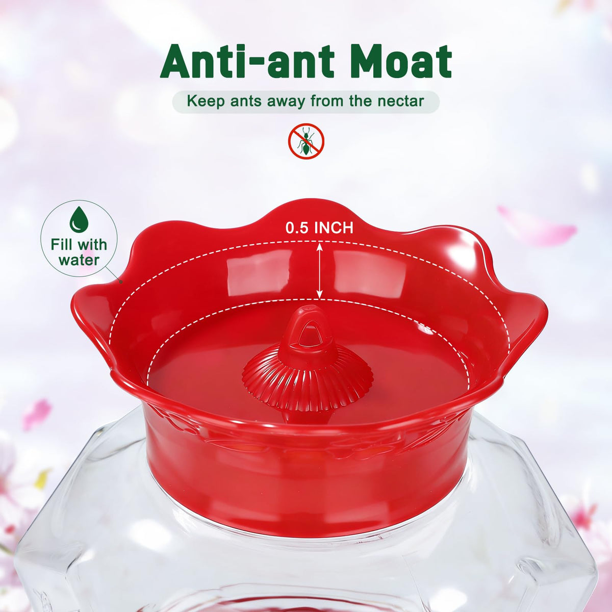 Fchstaer Clear Bottle Feeder makes nectar level easy to monitor.