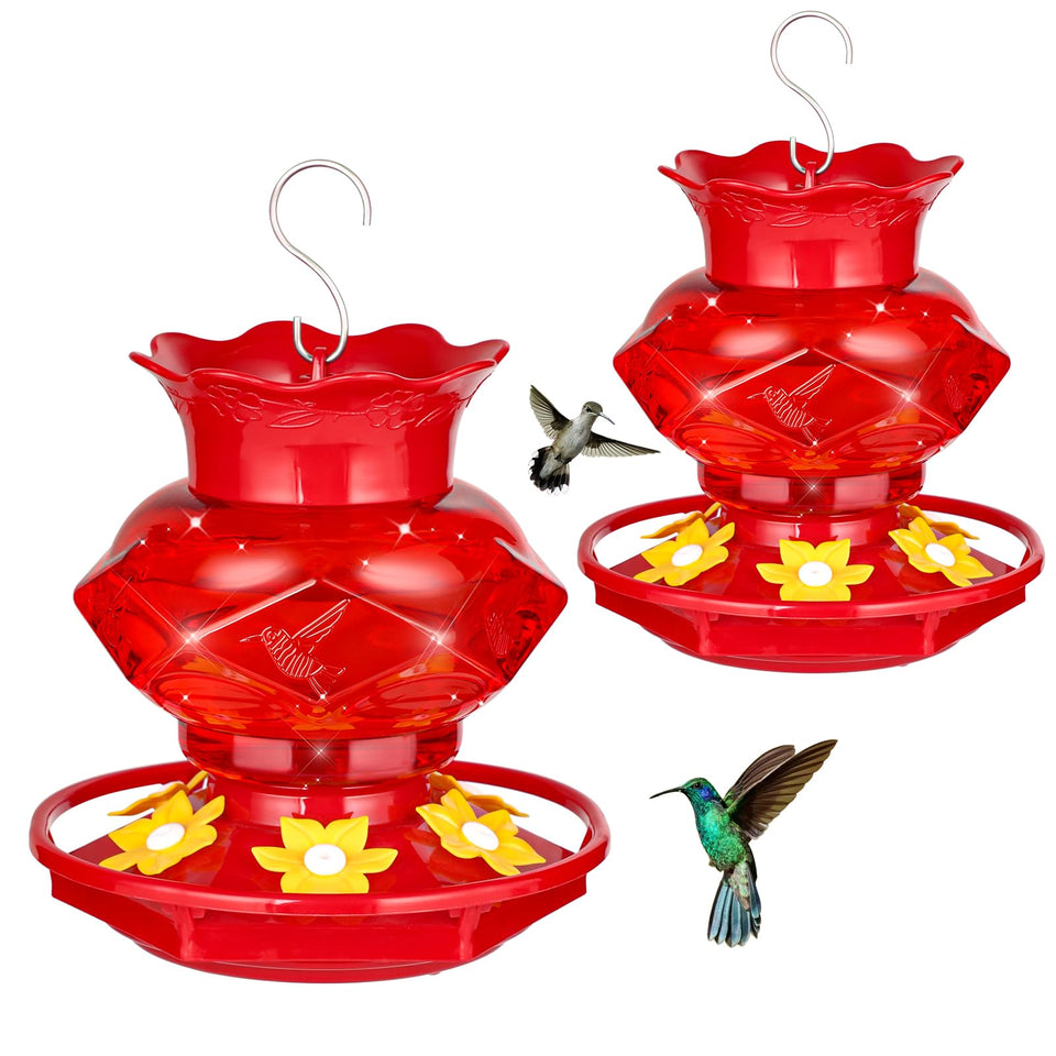 Fchstaer diamond hummingbird feeder with six ports attracts multiple birds