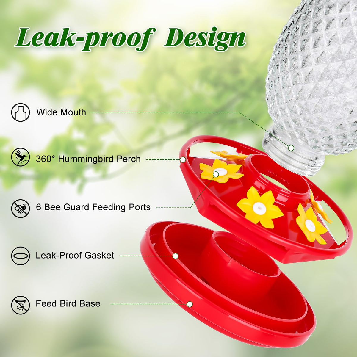 Fchstaer anti bee and ant proof feeder keeps insects away for undisturbed feeding.