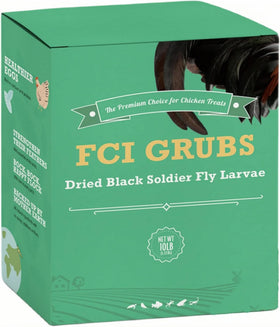 FCI GRUBS 10lb bag of dried BSF larvae, high calcium for eggshells.