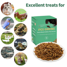 FCI GRUBS 10lb resealable bag keeps larvae fresh for longer.
