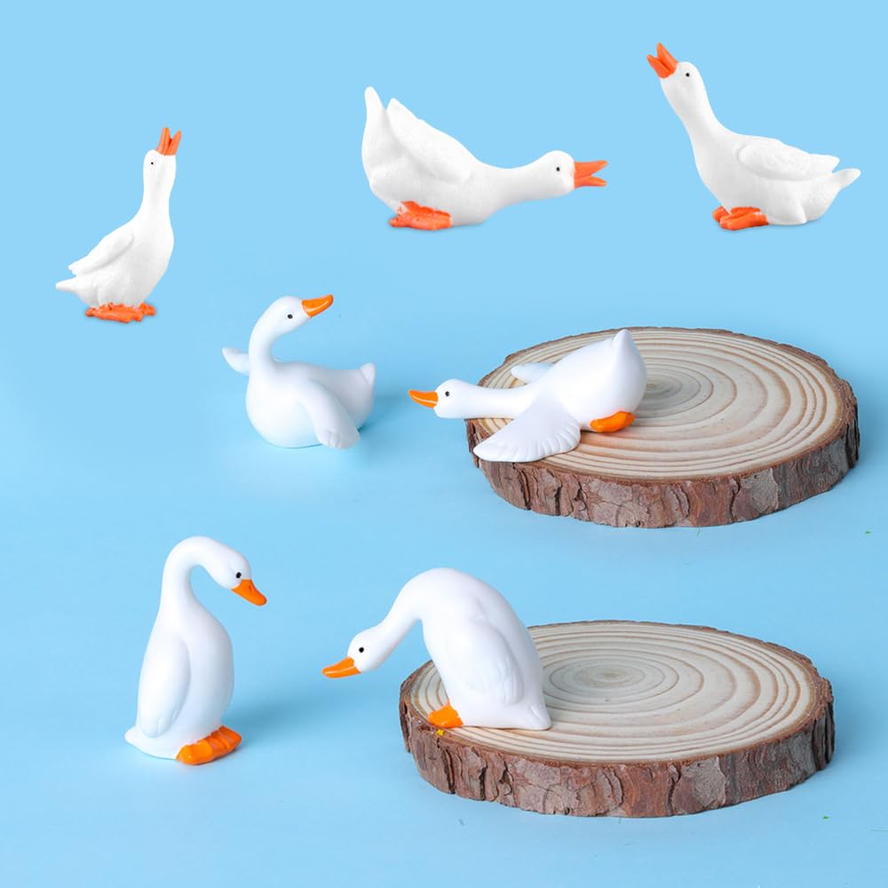 FCKLVMC mini goose figurine in a dollhouse scene with detailed texture