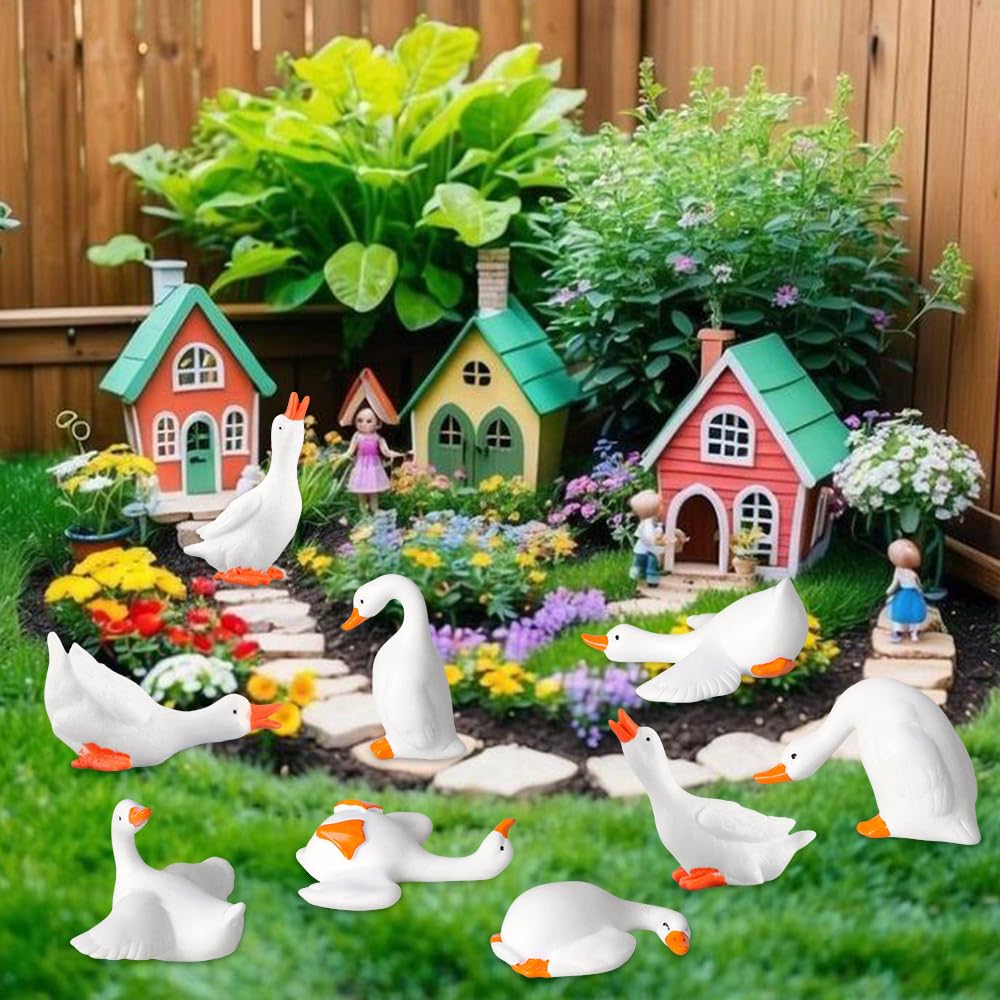 Close-up of FCKLVMC resin goose figurine showing fine detailing