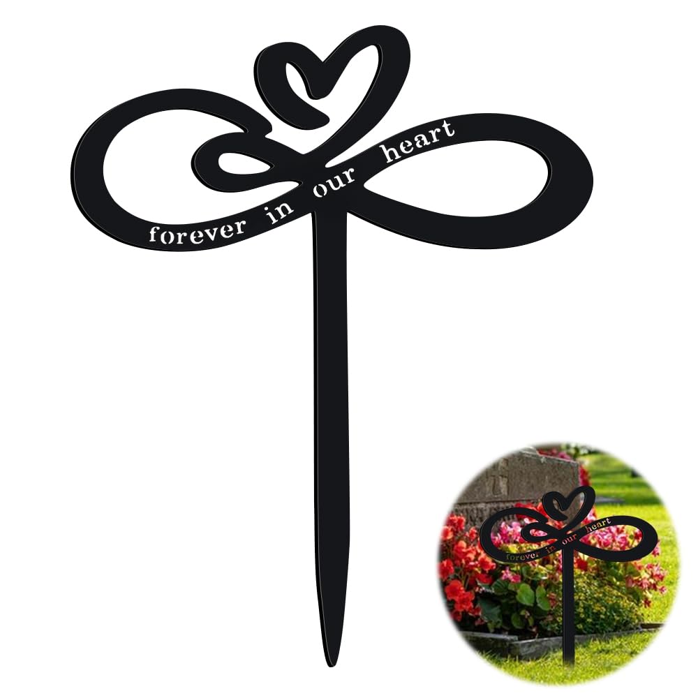 FDKYOEK memorial grave stake with heart inscription for lasting outdoor remembrance