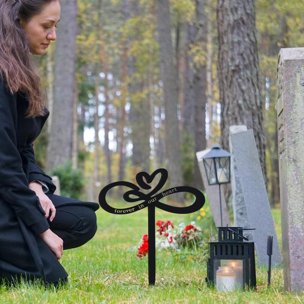 FDKYOEK metal cemetery decoration designed for all-weather outdoor display