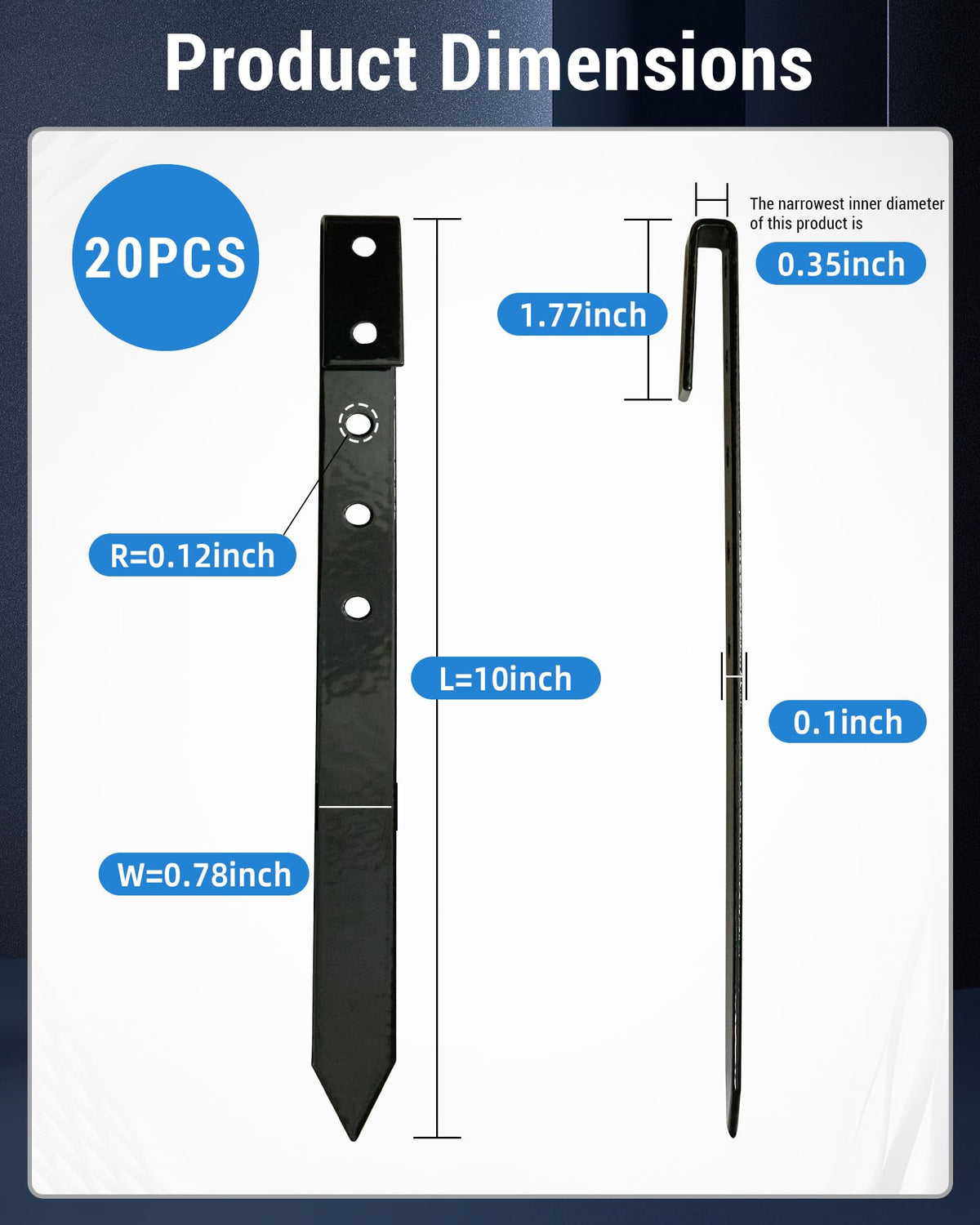 FDLYSDIQ metal garden stake 10-inch with thick body resists bending for longevity.
