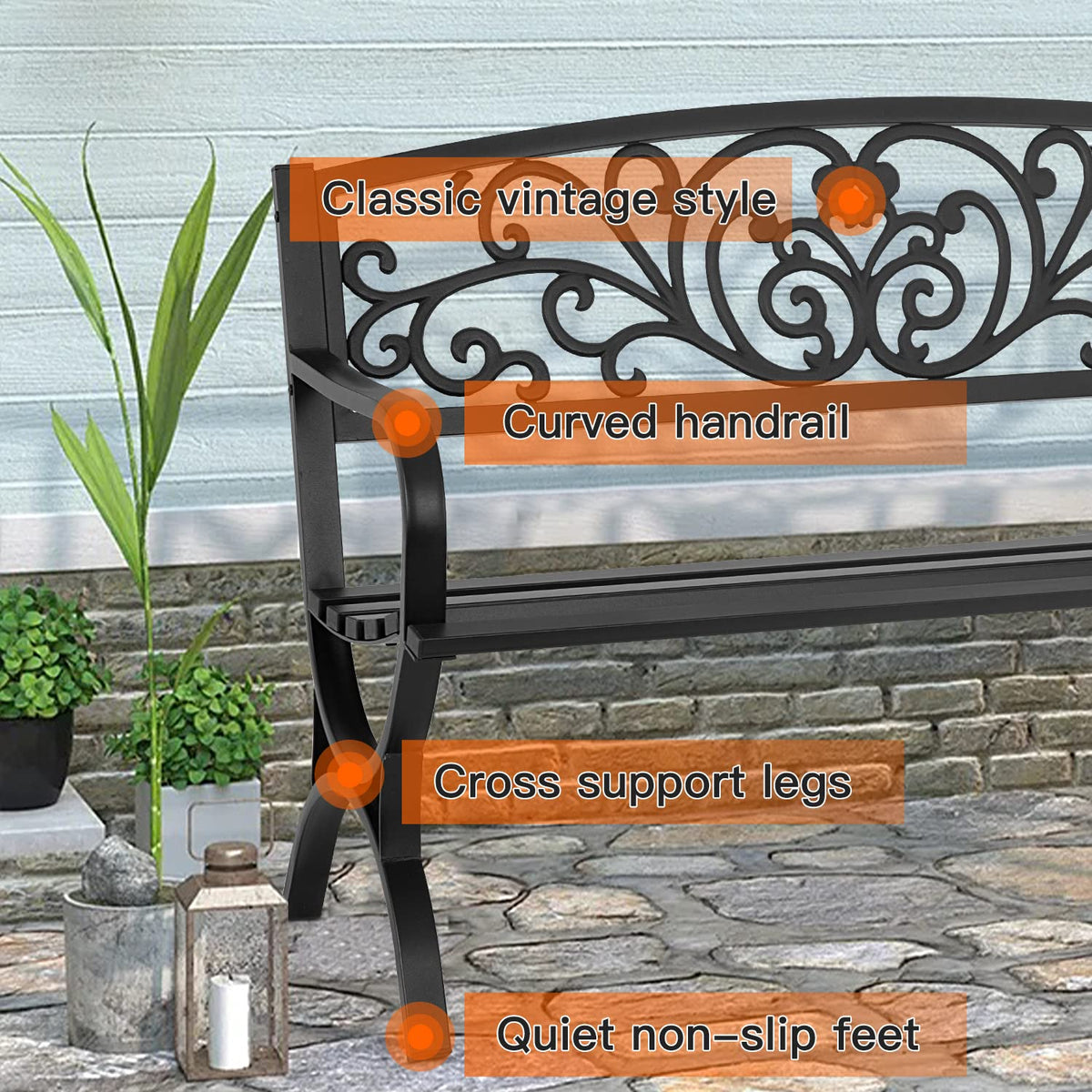 FDW floral design backrest adds decorative charm to outdoor spaces
