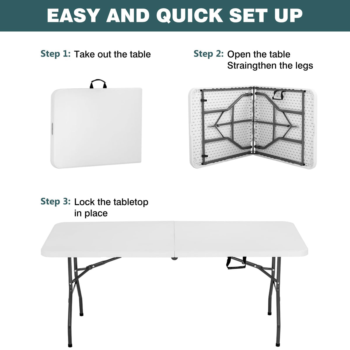 FDW folding design with side lock and handle enables effortless portability.