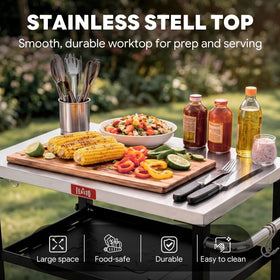 Feasto cart adjustable middle shelf demonstrates flexible storage height