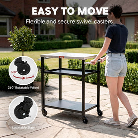 Feasto cart used indoors and outdoors for versatile prep and serving