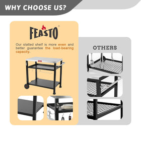 Feasto bottle opener frame-mounted for quick drinks between cooks.