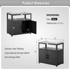 Feasto outdoor work table at waist height reduces back strain during gardening