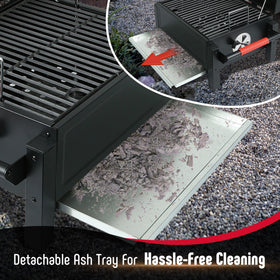Feasto tabletop grill shown on a picnic setup for camping meals.