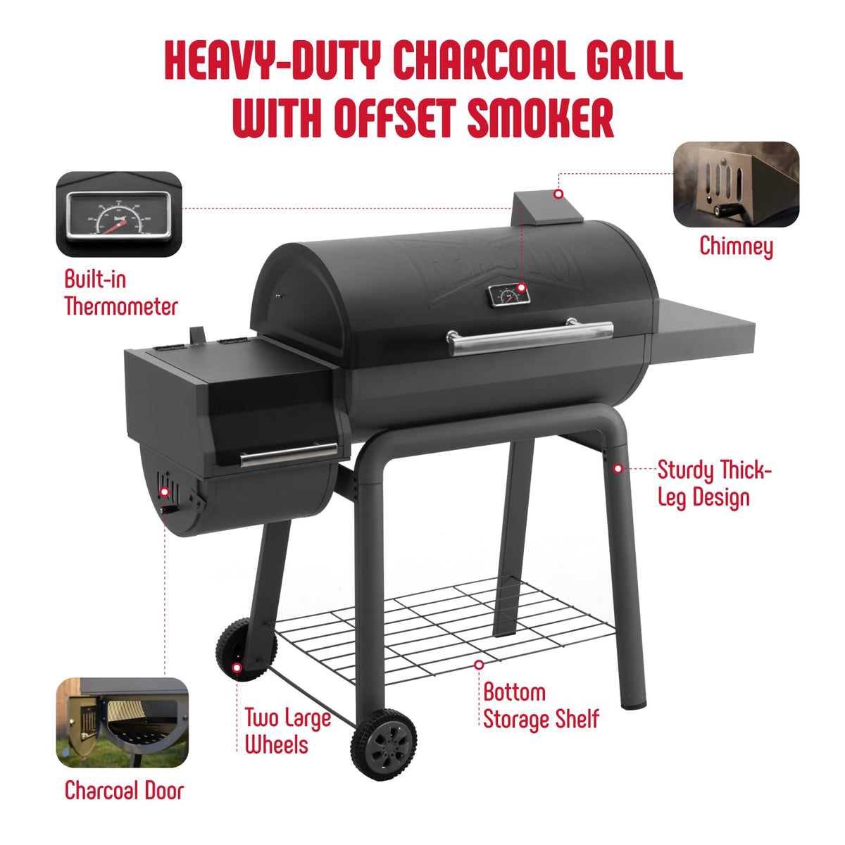 Feasto two-level charcoal pan enables different heat zones.
