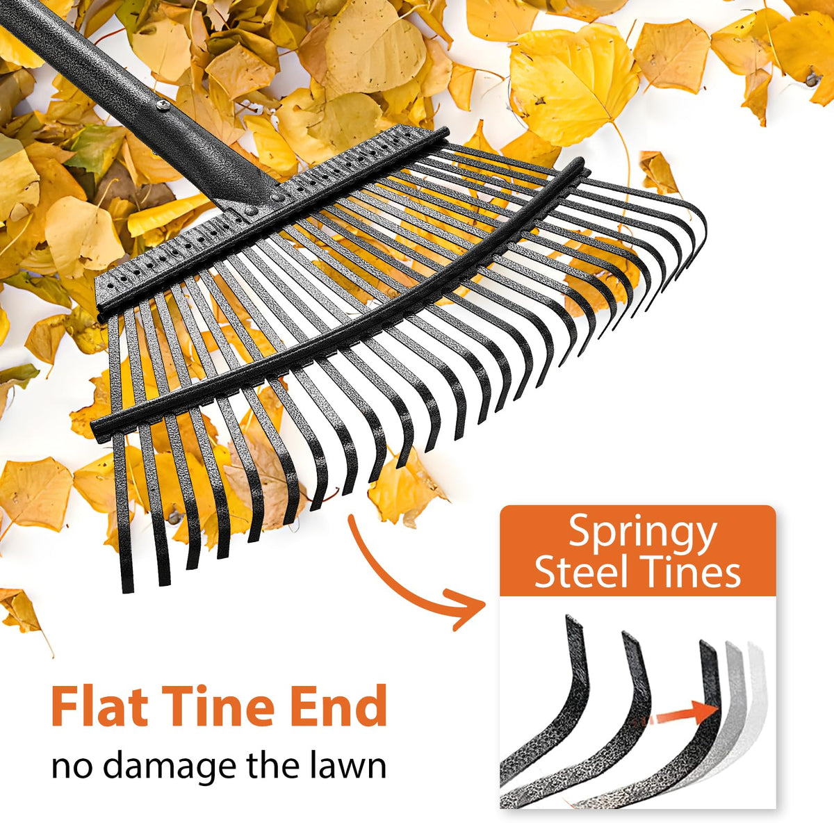 Feblomst yard cleanup tool ideal for lawns, gardens, and camping setups.