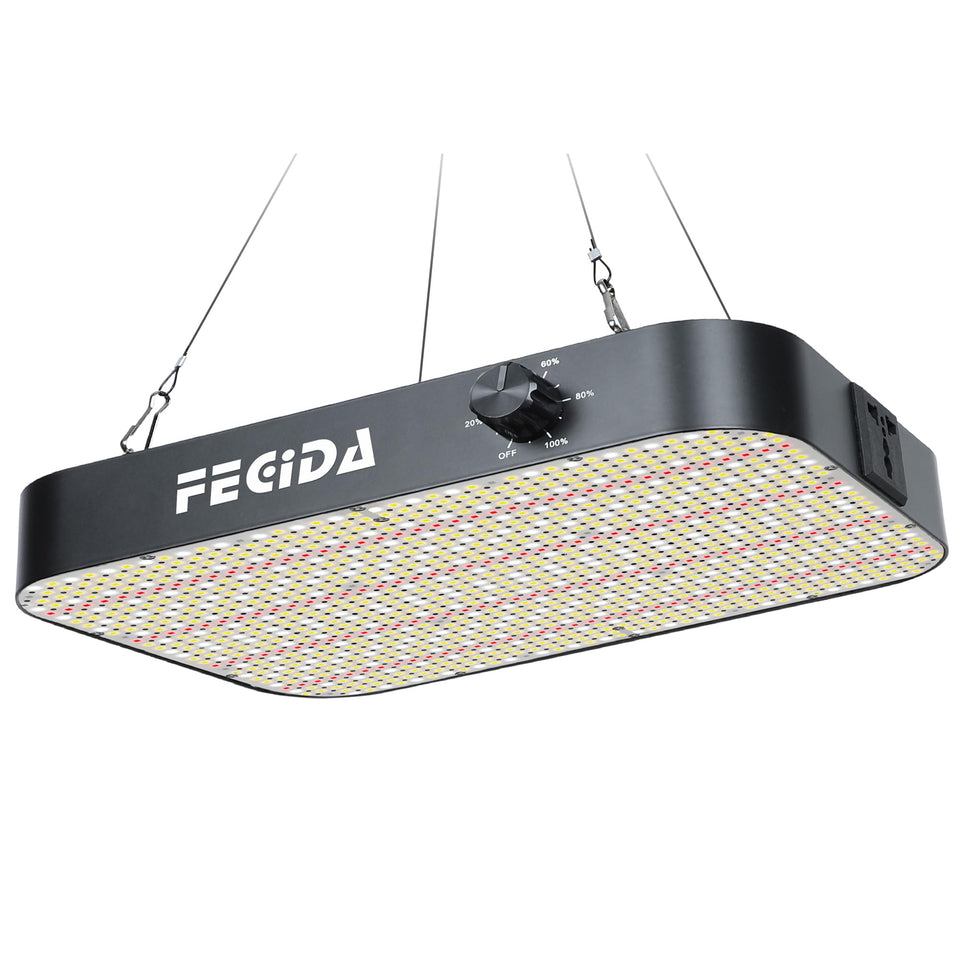 FECiDA 1200W LED grow light full spectrum lights seedlings evenly for healthy start
