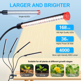 FECiDA 4Head strong clip grow light securely mounted on a surface.