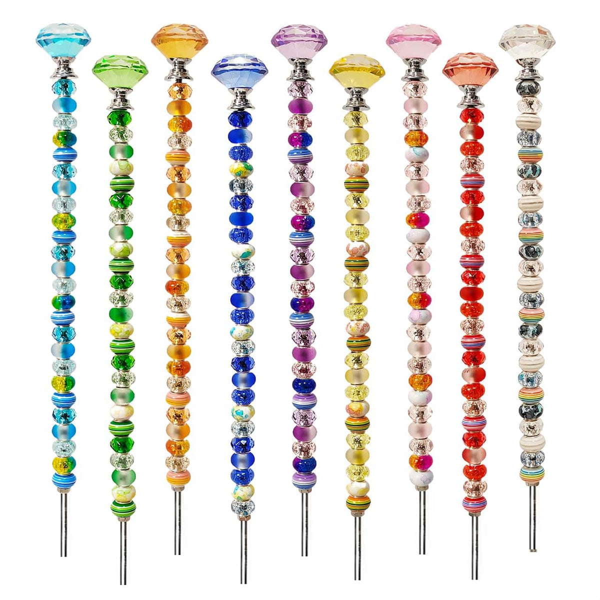 FeciFeco 255Pcs beaded garden stakes kit parts for colorful outdoor decor projects