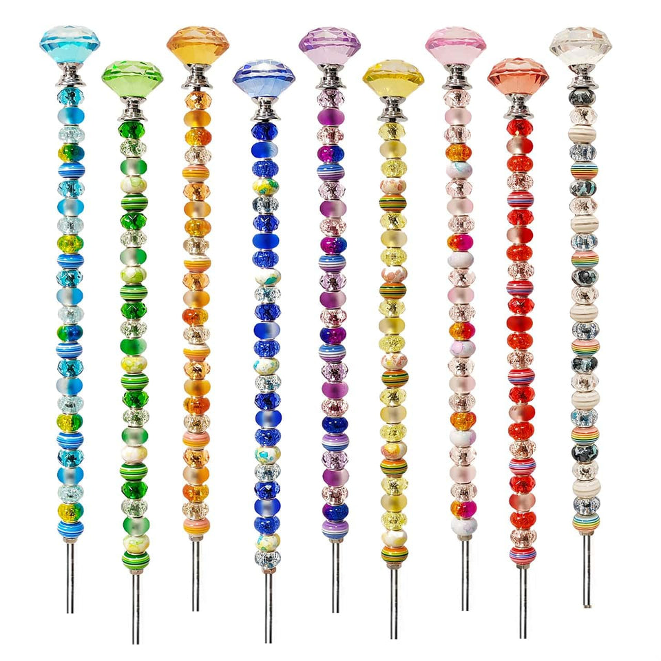 FeciFeco 255Pcs beaded garden stakes kit parts for colorful outdoor decor projects