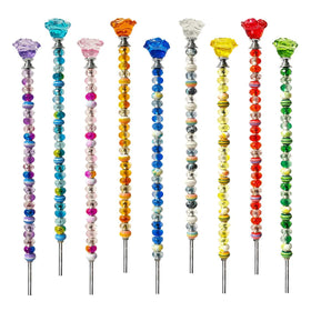 FeciFeco 12in fairy wand garden stake assembled for a colorful outdoor display.