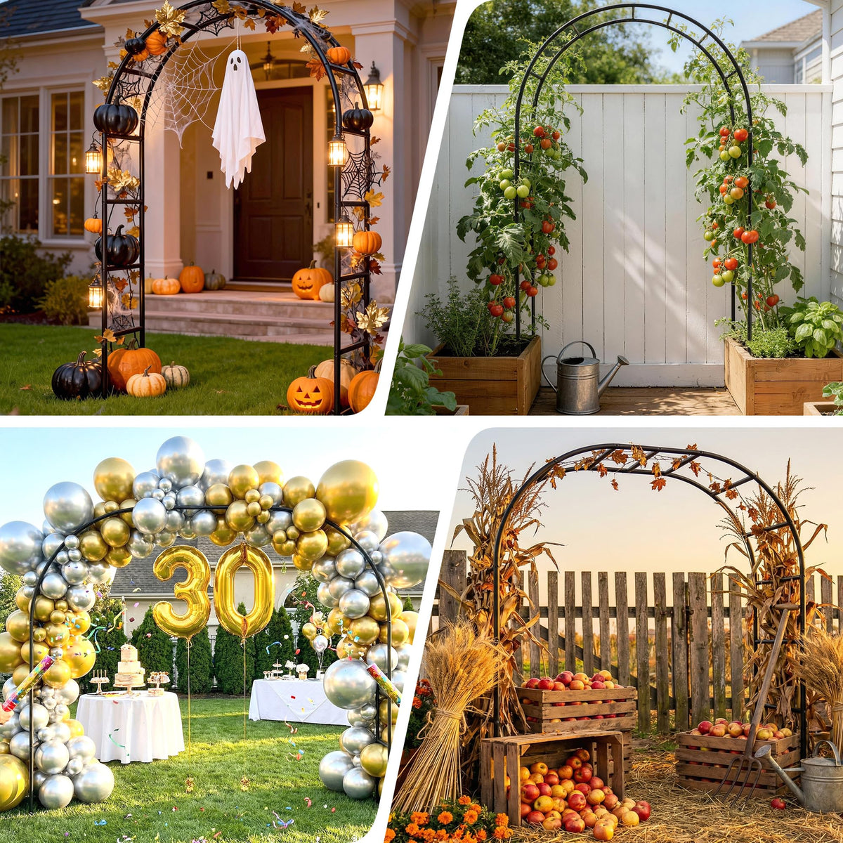 Indoor or sheltered outdoor use shows the Fecita arch as a focal feature.