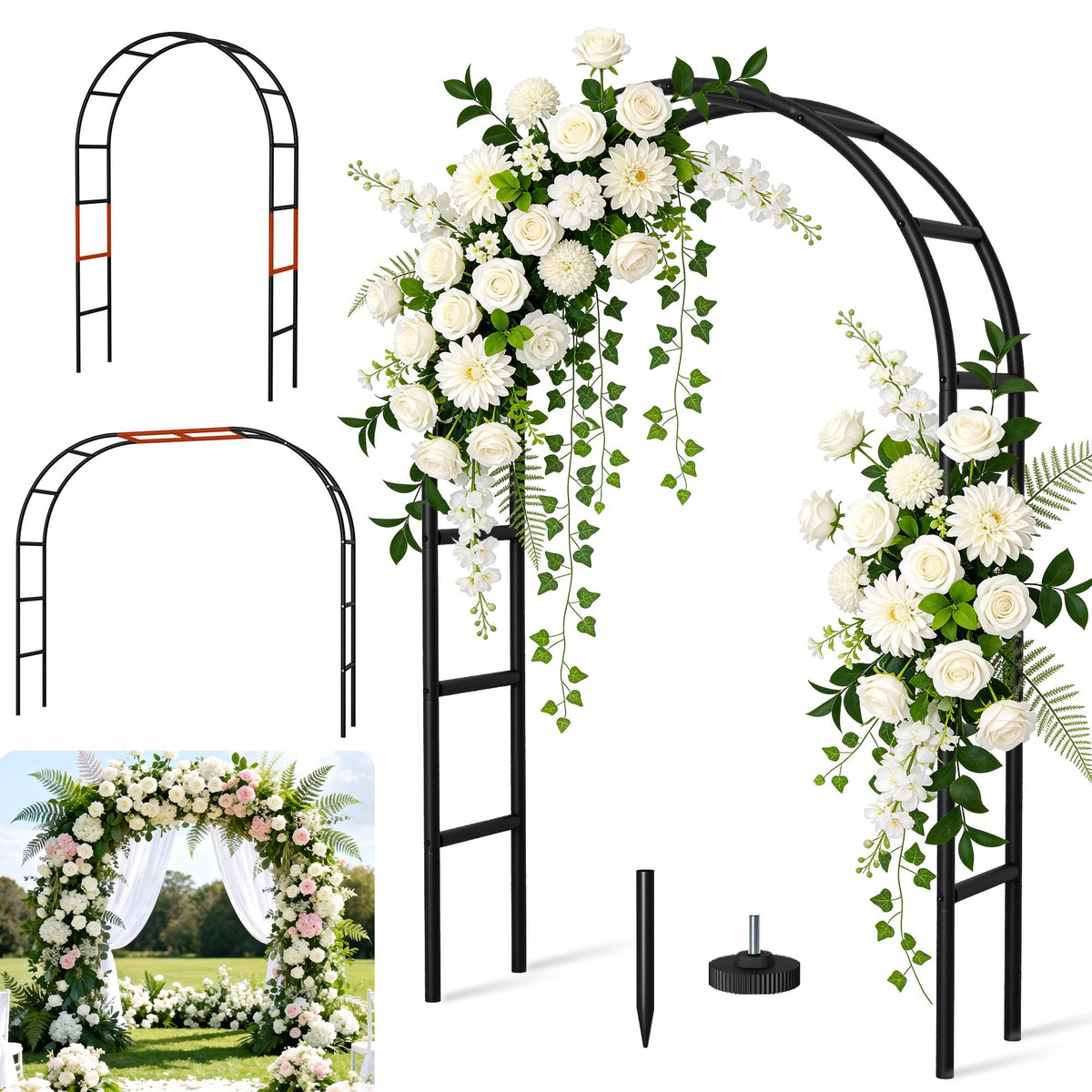 Fecita garden arch in tall setup supports climbing vines with elegant height.