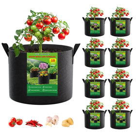 FEED GARDEN 10 Gal grow bags front view, breathable and sturdy for plants