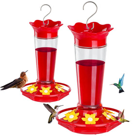 FEED GARDEN 10oz hummingbird feeder anti-ants bee-proof protects nectar outdoors.