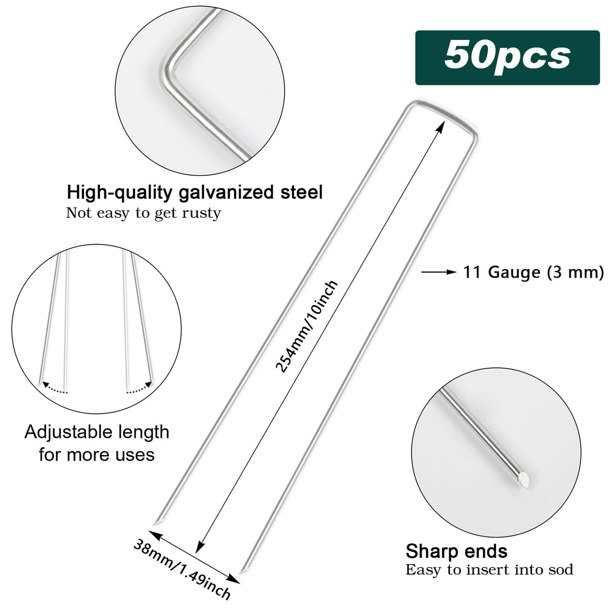 FEED GARDEN 11ga staple demonstrates robust steel for long-lasting performance.
