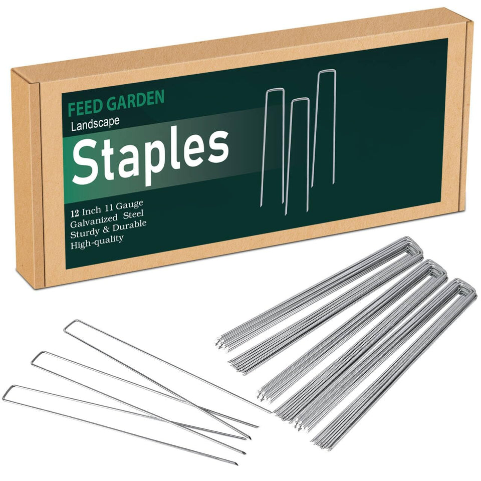 FEED GARDEN 12in Staples Pack secures landscape fabric with a durable, easy-to-insert design