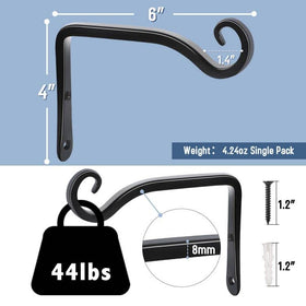 Two FEED GARDEN black brackets for versatile garden hanging setups.