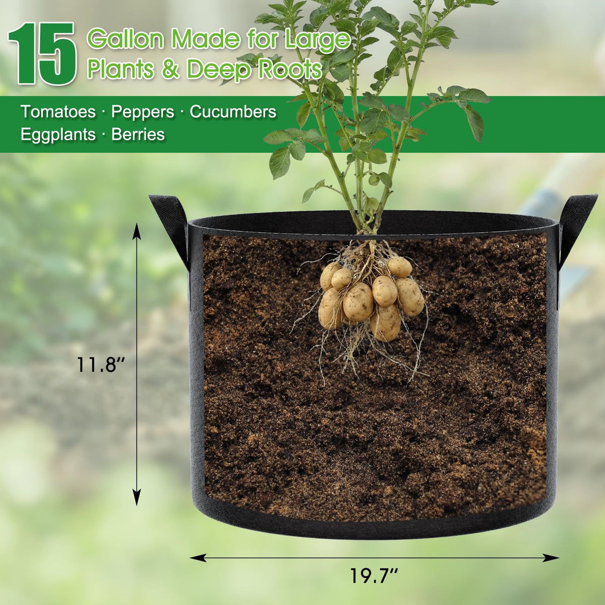 FEED GARDEN 300g fabric close-up shows sturdy, durable material.