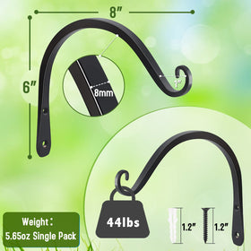 FEED GARDEN 44 lb-capacity triangle-brace brackets securely hold baskets.