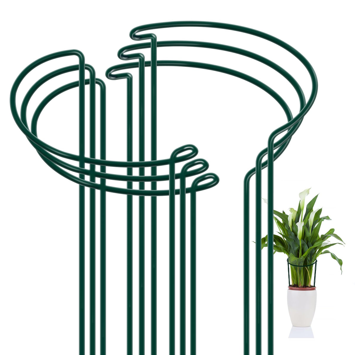 FEED GARDEN 6-pack plant stake set provides sturdy upright support for garden plants.