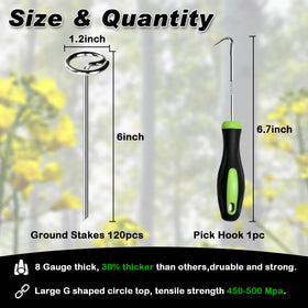Close-up of FEED GARDEN 8G stake showing 4 mm diameter and rugged build