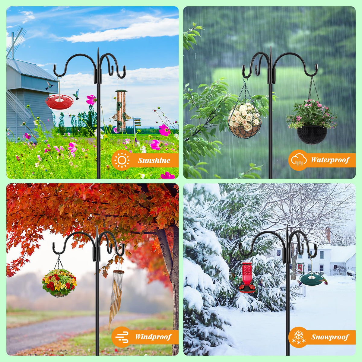 FEED GARDEN powder-coated steel construction resists rust and weather.