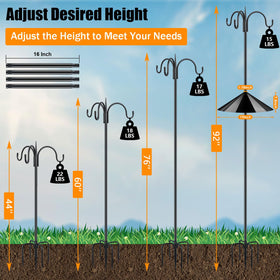 FEED GARDEN adjustable-height pole keeps feeders in the feeding zone.