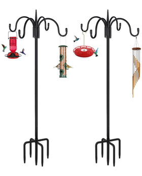 FEED GARDEN 92-inch shepherd hooks with four hooks for versatile outdoor hanging.