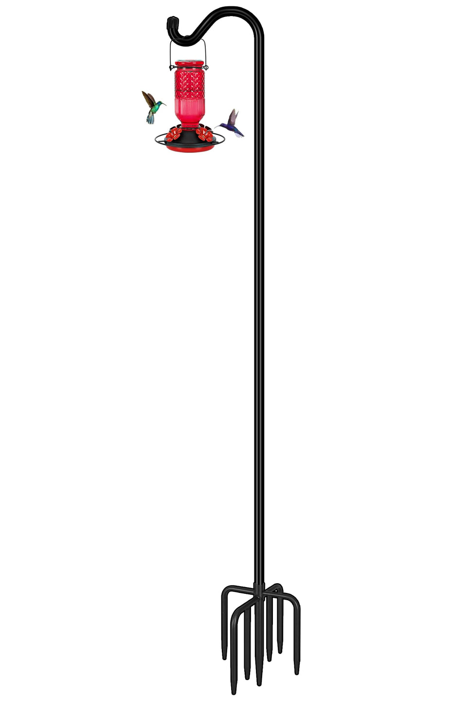 FEED GARDEN adjustable shepherd hook pole with 7-prong base for stable outdoor use