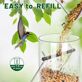 FEED GARDEN 15-inch tube offers ample seed capacity in a compact frame.