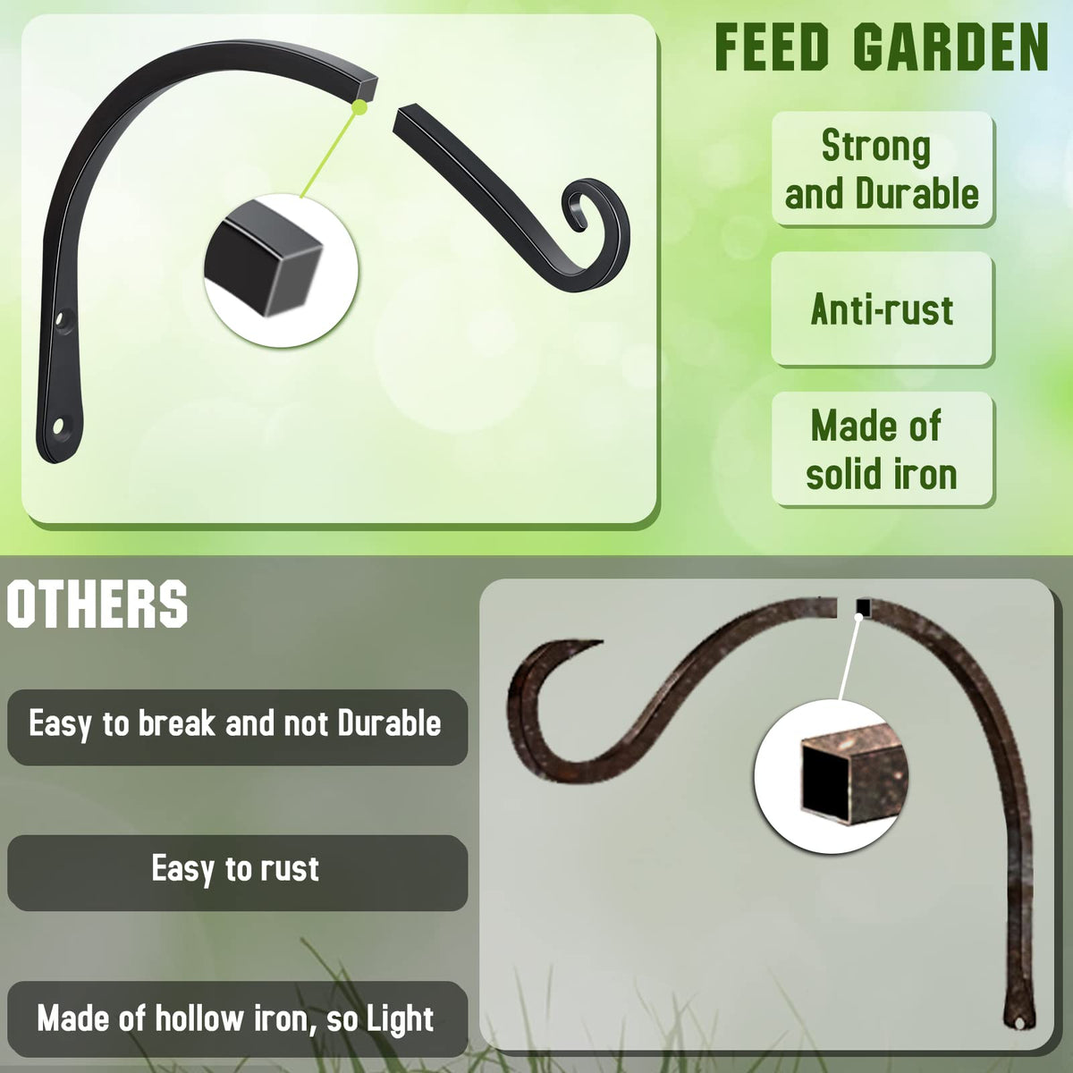 FEED GARDEN included screws for quick installation on fences or deck columns.