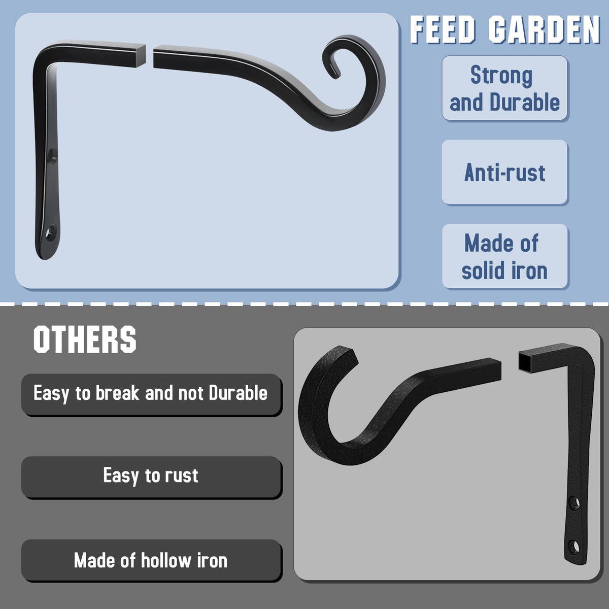 Wall-mounted bird feeder hanger for easy garden setup.