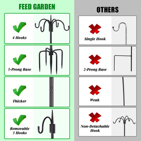 FEED GARDEN hanging setup fits bird feeders, plants, lanterns, wind chimes.