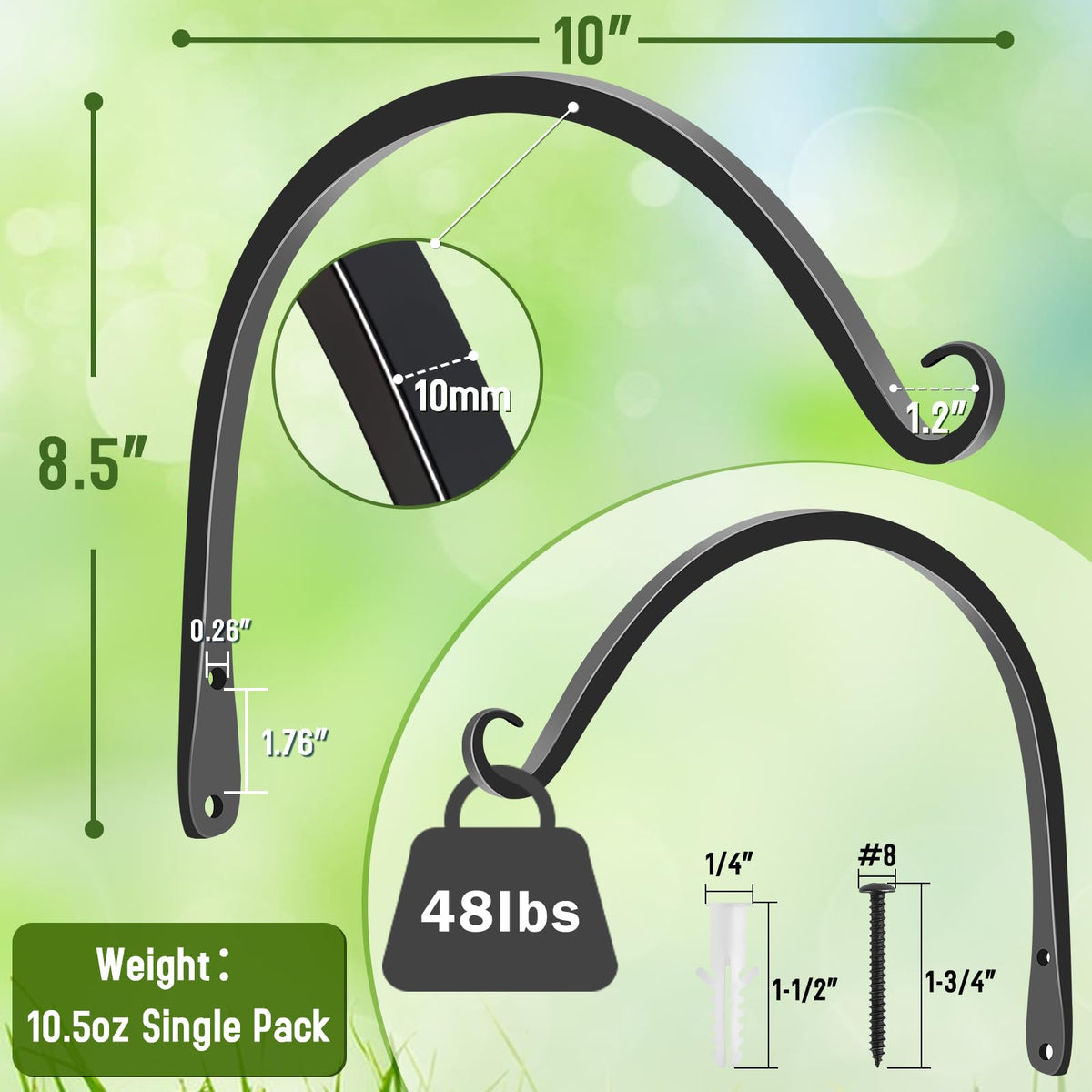 FEED GARDEN bracket with screws included for quick wall mounting.