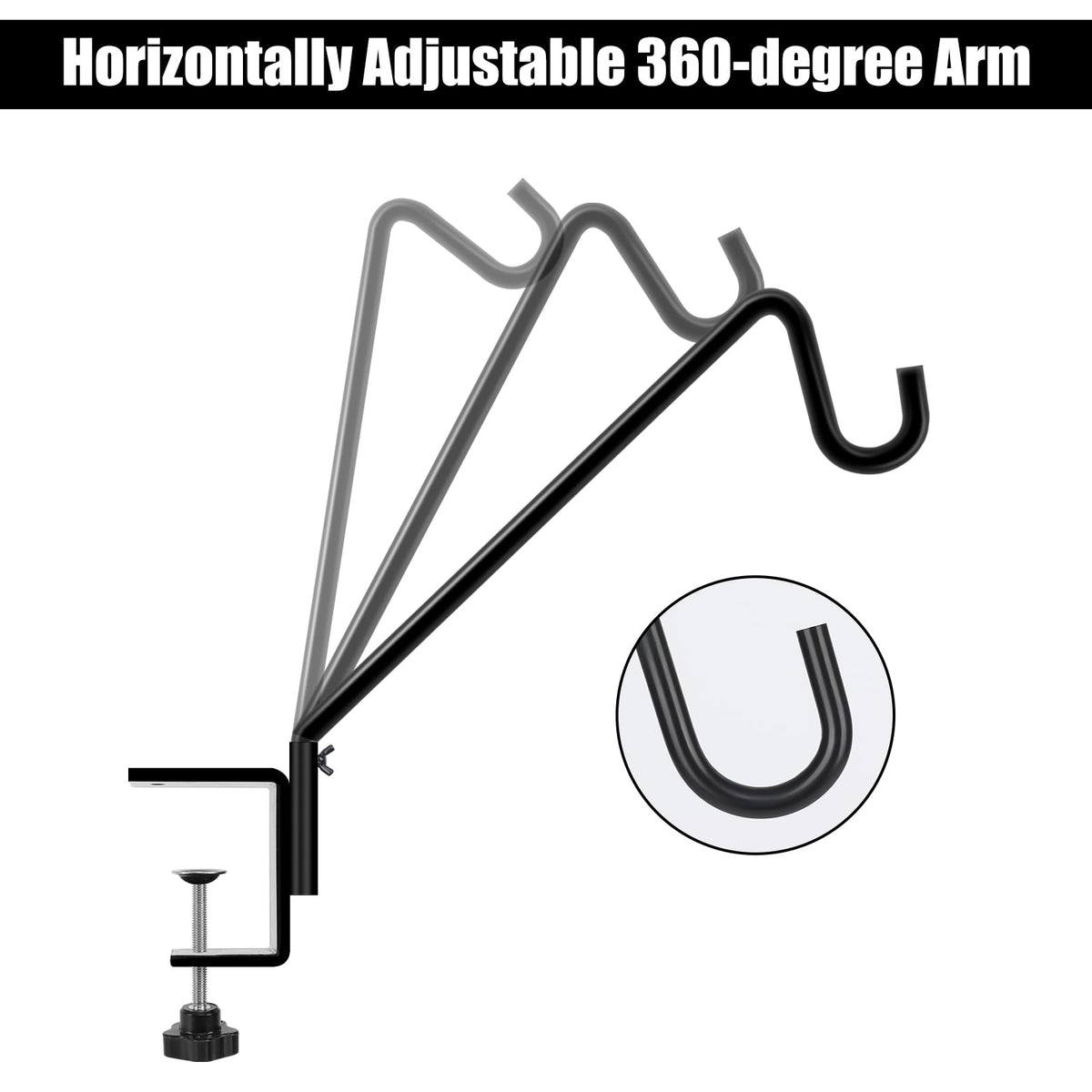 FEED GARDEN deck hook clamp top-3-inch fits various railing thicknesses securely.