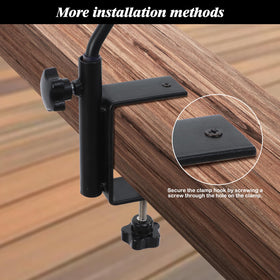 FEED GARDEN deck hook supports wind chimes and lanterns outdoors