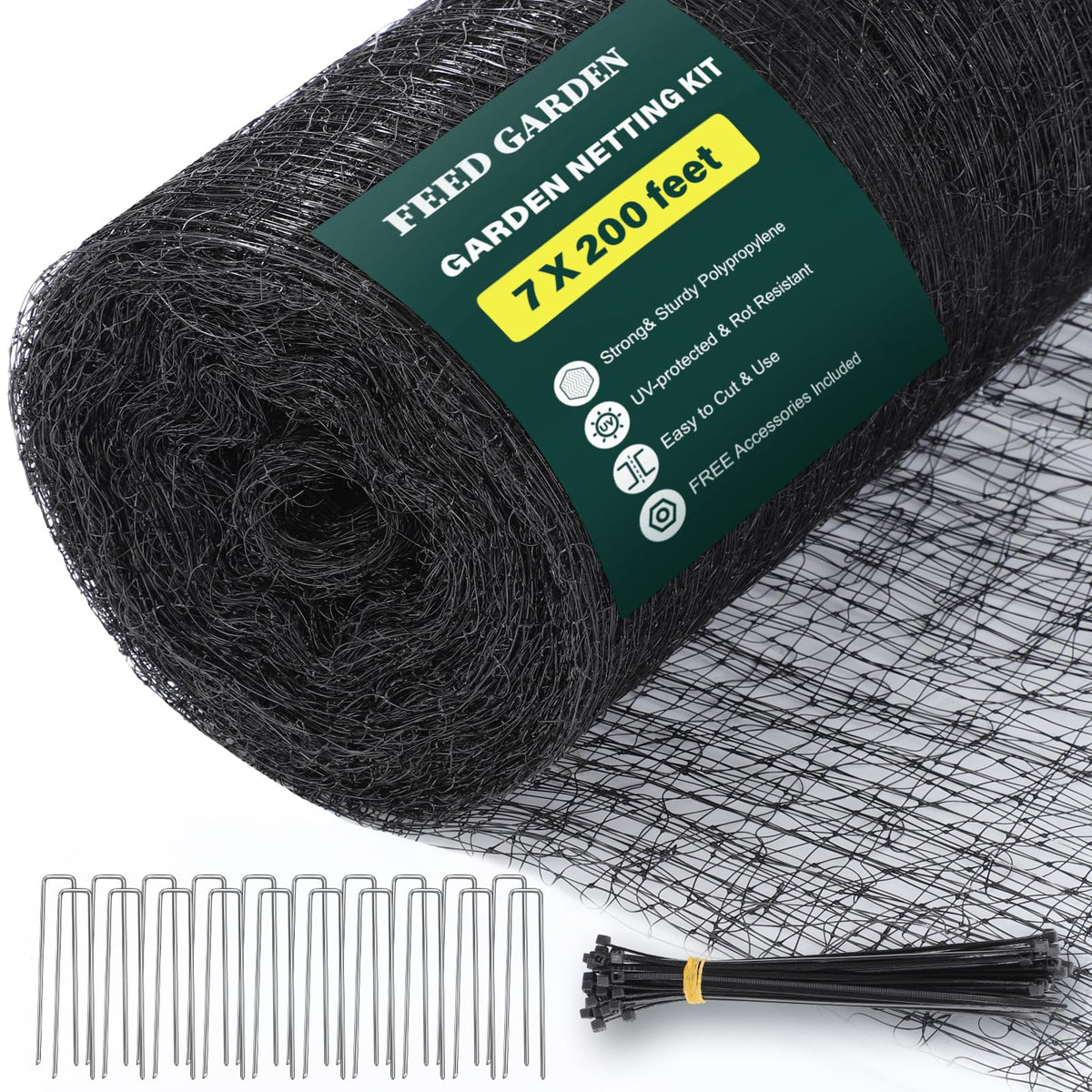 FEED GARDEN deer netting full roll blocks deer and birds while staying lightweight