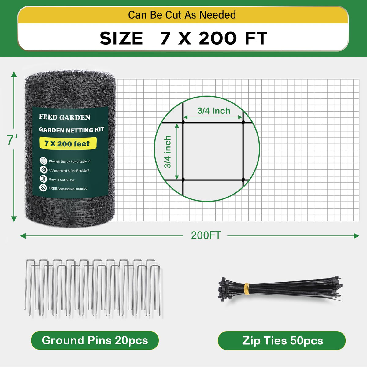 FEED GARDEN installation stake closeup for quick setup and secure anchoring
