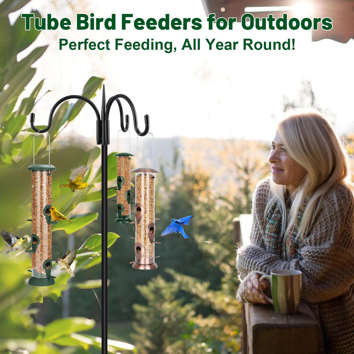 FEED GARDEN durable hard-plastic construction withstands weather conditions.